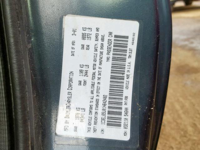 1C3EL65U01N642402 - 2001 CHRYSLER SEBRING LI BLUE photo 10