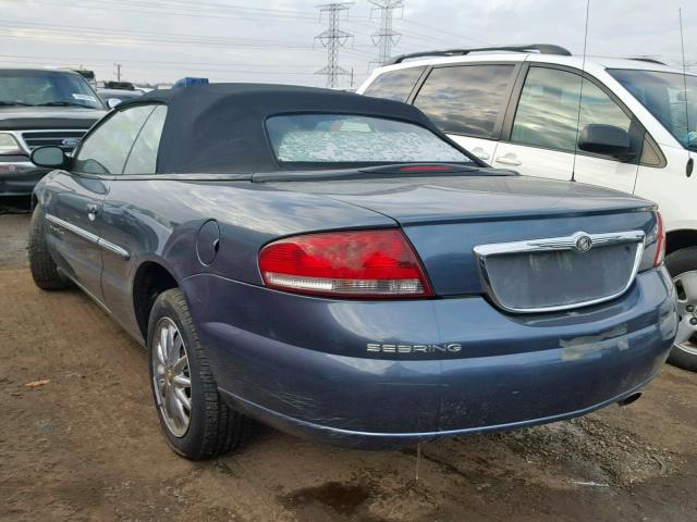 1C3EL65U01N642402 - 2001 CHRYSLER SEBRING LI BLUE photo 3