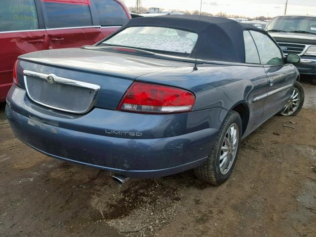 1C3EL65U01N642402 - 2001 CHRYSLER SEBRING LI BLUE photo 4