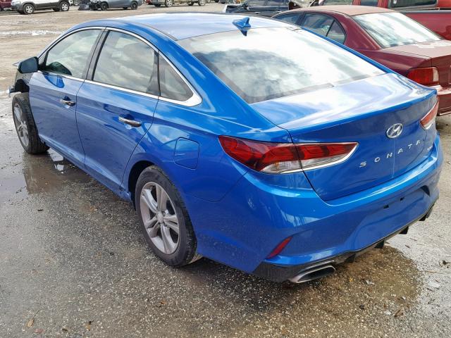 5NPE34AFXJH691176 - 2018 HYUNDAI SONATA SPO BLUE photo 3