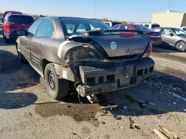 1G2NF52F02C212888 - 2002 PONTIAC GRAND AM S GRAY photo 3