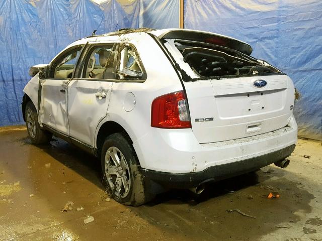 2FMDK4JC3CBA85815 - 2012 FORD EDGE SEL WHITE photo 3