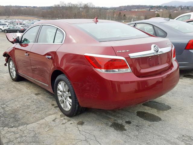 1G4GB5EG7AF162178 - 2010 BUICK LACROSSE C RED photo 3