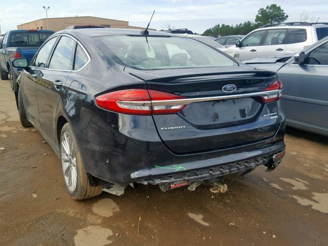 3FA6P0K96HR346427 - 2017 FORD FUSION TIT BLACK photo 3