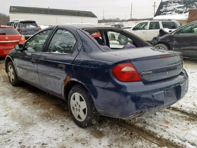 1B3ES26C65D224629 - 2005 DODGE NEON BASE BLUE photo 3