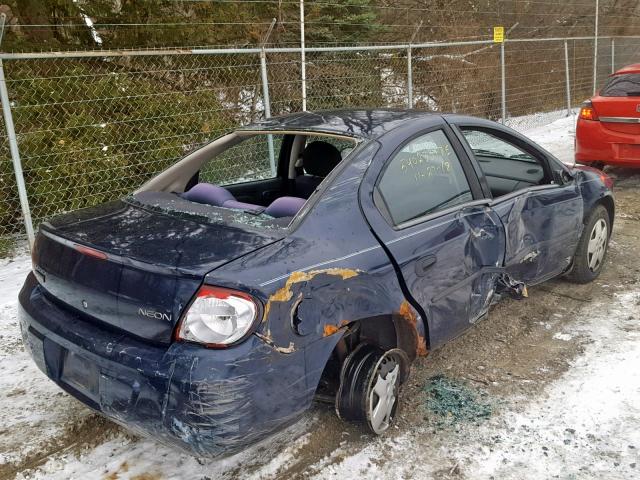 1B3ES26C65D224629 - 2005 DODGE NEON BASE BLUE photo 4