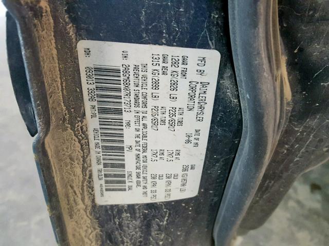 2A8GM68X07R173713 - 2007 CHRYSLER PACIFICA T BLUE photo 10