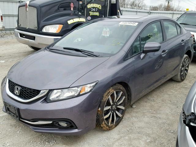 2HGFB2F92EH545658 - 2014 HONDA CIVIC EXL SILVER photo 2