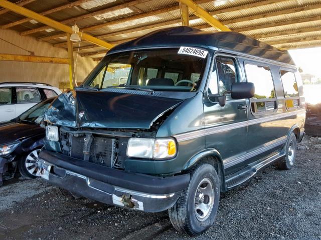 2B6HB21Y5VK580773 - 1997 DODGE RAM VAN B2 GREEN photo 2