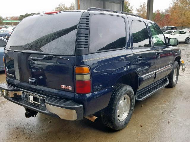 1GKEC13V64R223000 - 2004 GMC YUKON BLUE photo 4