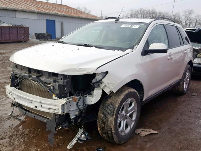 2FMDK4JC2DBB77290 - 2013 FORD EDGE SEL WHITE photo 2