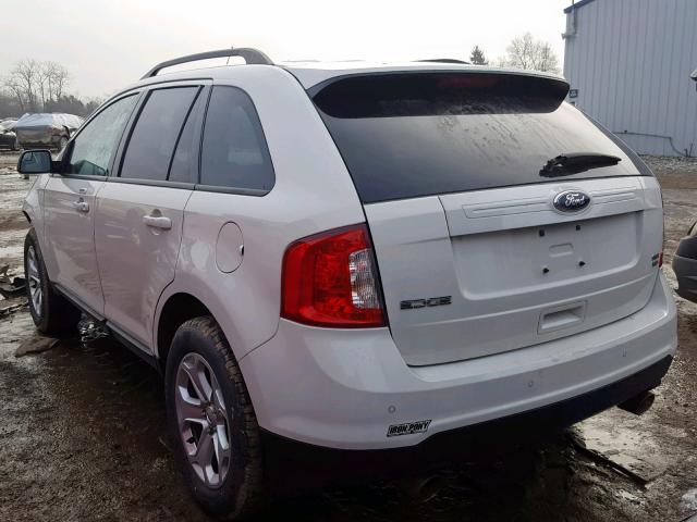 2FMDK4JC2DBB77290 - 2013 FORD EDGE SEL WHITE photo 3