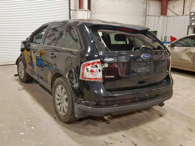 2FMDK38C68BA02238 - 2008 FORD EDGE SEL BLACK photo 3