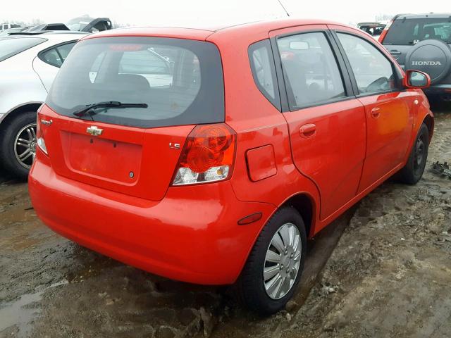 KL1TD66648B168649 - 2008 CHEVROLET AVEO BASE Qırmızı foto 4