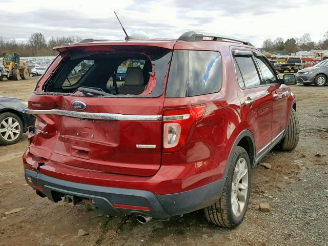 1FM5K7F91DGA35797 - 2013 FORD EXPLORER L RED photo 4