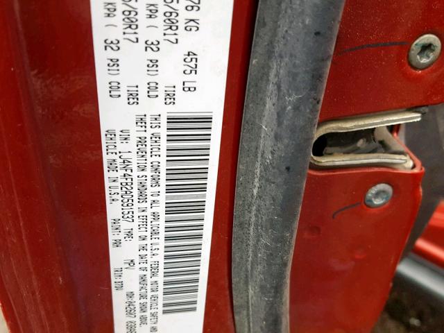 1J4NF4FB2AD591537 - 2010 JEEP COMPASS SP 勃艮第红 照片 10