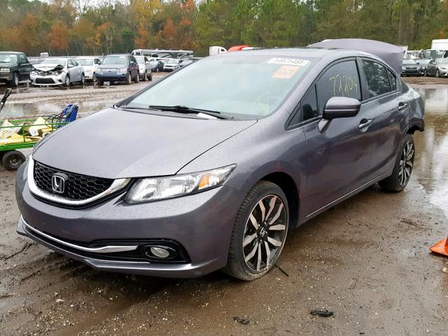 19XFB2F96EE061227 - 2014 HONDA CIVIC EXL SILVER photo 2