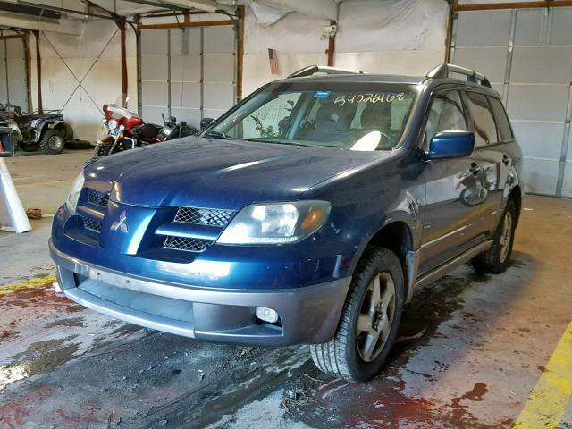 JA4LZ41F34U006560 - 2004 MITSUBISHI OUTLANDER BLUE photo 2