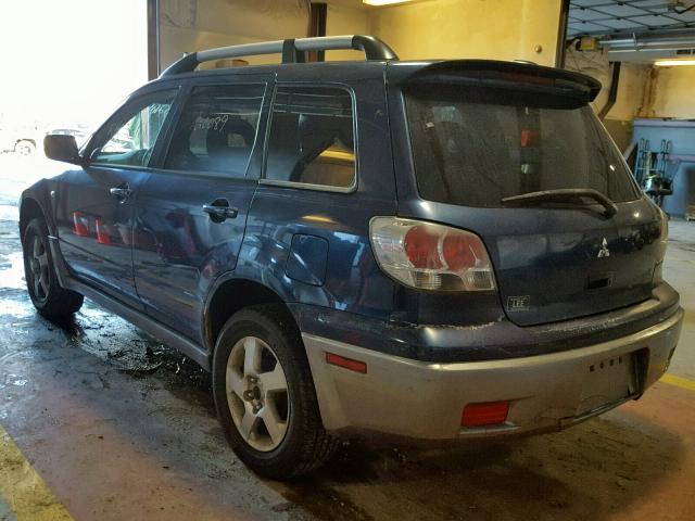 JA4LZ41F34U006560 - 2004 MITSUBISHI OUTLANDER BLUE photo 3