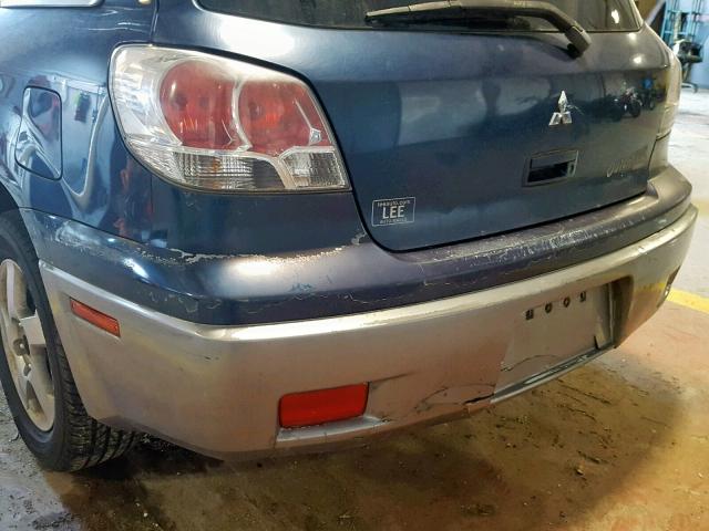 JA4LZ41F34U006560 - 2004 MITSUBISHI OUTLANDER BLUE photo 9