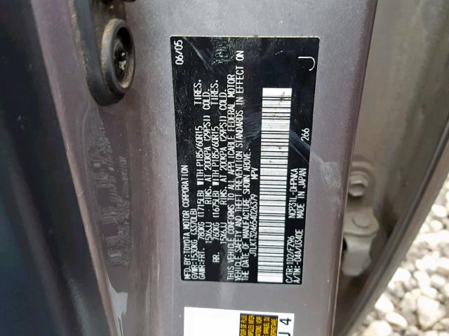 JTLKT324654026379 - 2005 TOYOTA SCION XB Күміс фото 10