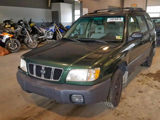 JF1SF63582G730403 - 2002 SUBARU FORESTER L GREEN photo 2