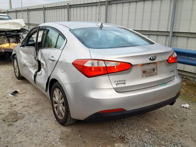 KNAFX4A81E5045750 - 2014 KIA FORTE EX SILVER photo 3