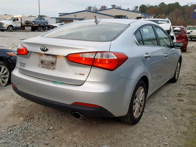 KNAFX4A81E5045750 - 2014 KIA FORTE EX SILVER photo 4