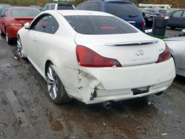 JNKCV64EX8M111004 - 2008 INFINITI G37 BASE WHITE photo 3