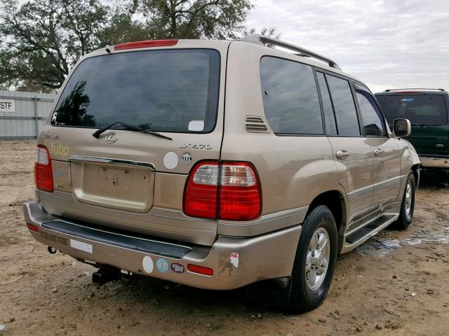 JTJHT00W723518698 - 2002 LEXUS LX 470 GOLD photo 4