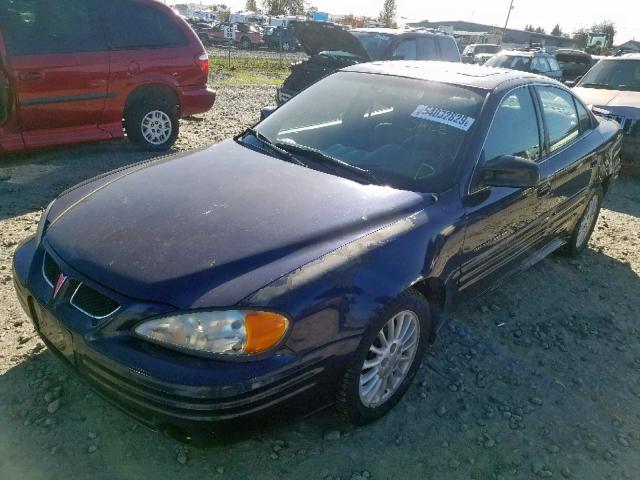 1G2NF52T11M529528 - 2001 PONTIAC GRAND AM S BLUE photo 2