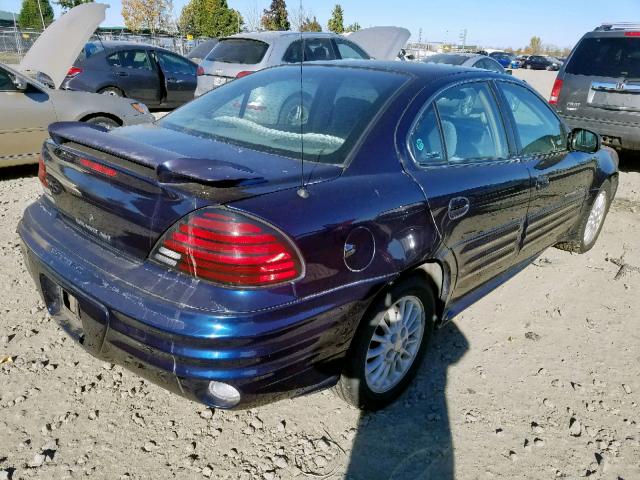 1G2NF52T11M529528 - 2001 PONTIAC GRAND AM S BLUE photo 4