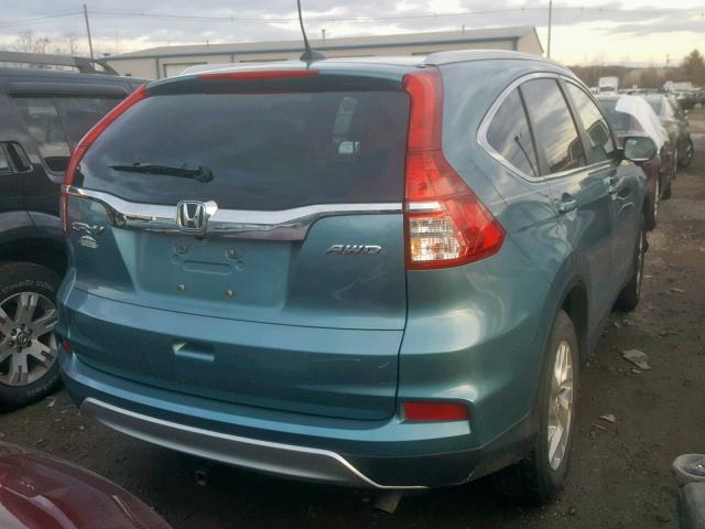 5J6RM4H73FL087947 - 2015 HONDA CR-V EXL TURQUOISE photo 4