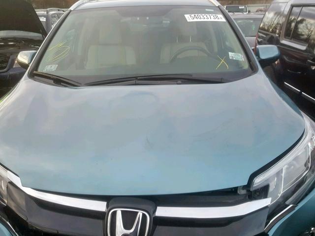 5J6RM4H73FL087947 - 2015 HONDA CR-V EXL TURQUOISE photo 7