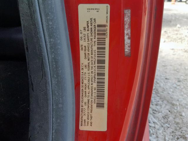 3VWRW31C47M521615 - 2007 VOLKSWAGEN NEW BEETLE Qırmızı foto 10