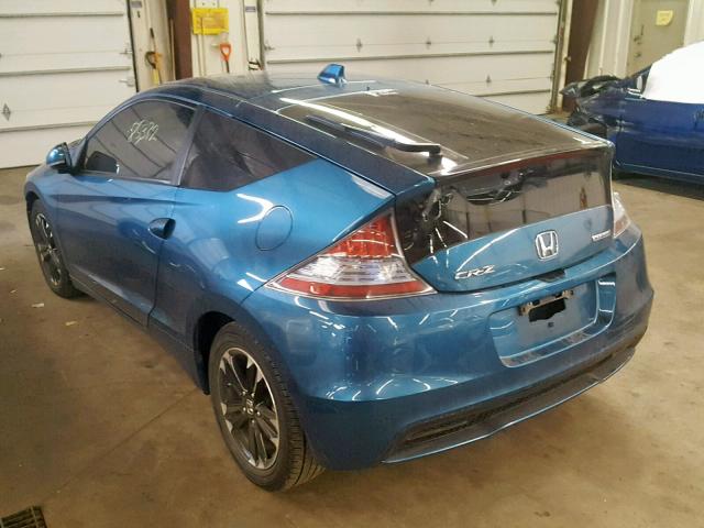 JHMZF1D46ES002158 - 2014 HONDA CR-Z BLUE photo 3