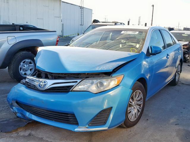 4T1BD1FK2DU086188 - 2013 TOYOTA CAMRY HYBR BLUE photo 2