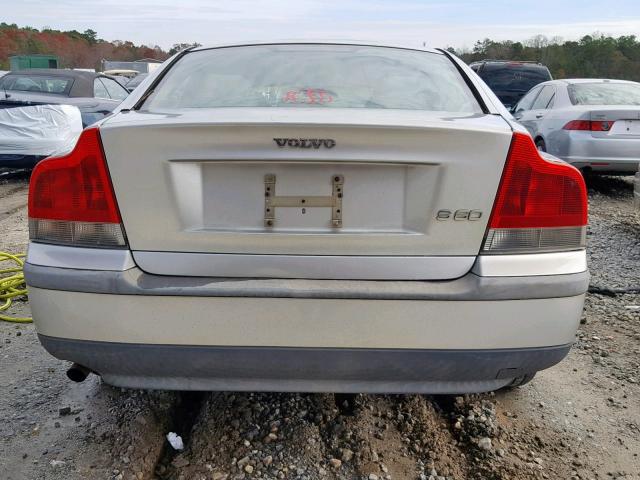 YV1RS61R112080443 - 2001 VOLVO S60 SILVER photo 9