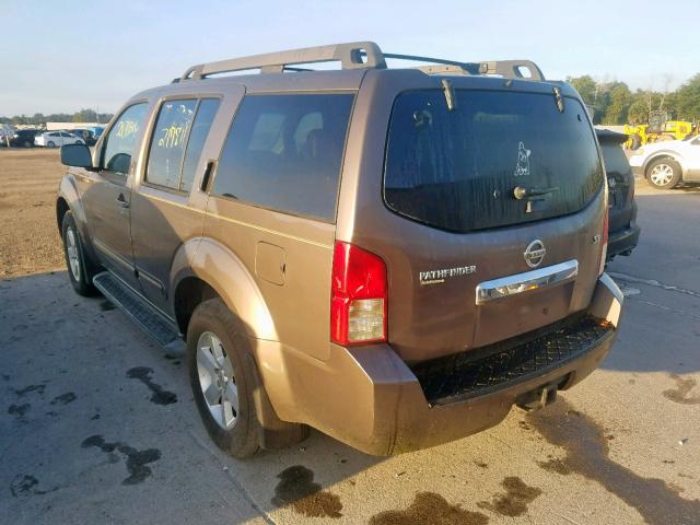 5N1AR18U28C607613 - 2008 NISSAN PATHFINDER BROWN photo 3