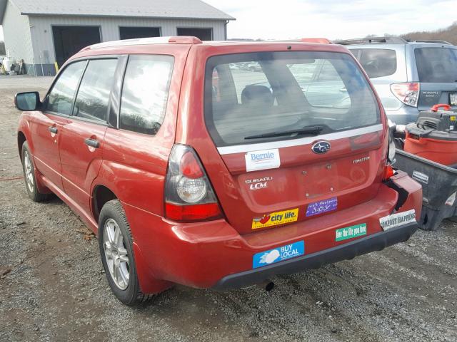 JF1SG66638H731298 - 2008 SUBARU FORESTER S RED photo 3