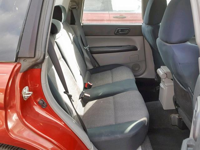 JF1SG66638H731298 - 2008 SUBARU FORESTER S RED photo 6