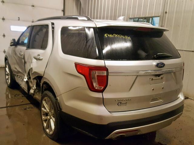 1FM5K8F88GGC27042 - 2016 FORD EXPLORER L WHITE photo 3