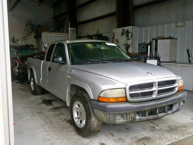 1D7GL12K24S570592 - 2004 DODGE DAKOTA SXT SILVER photo 1