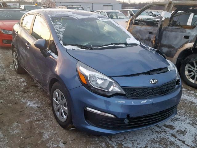 KNADM4A38G6689778 - 2016 KIA RIO LX BLUE photo 1