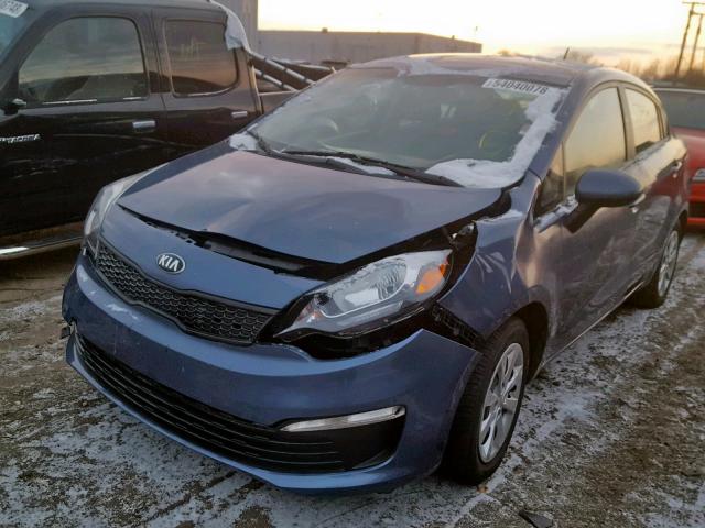 KNADM4A38G6689778 - 2016 KIA RIO LX BLUE photo 2