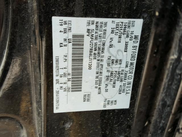 5LMFU27R84LJ11200 - 2004 LINCOLN NAVIGATOR Қара фото 10