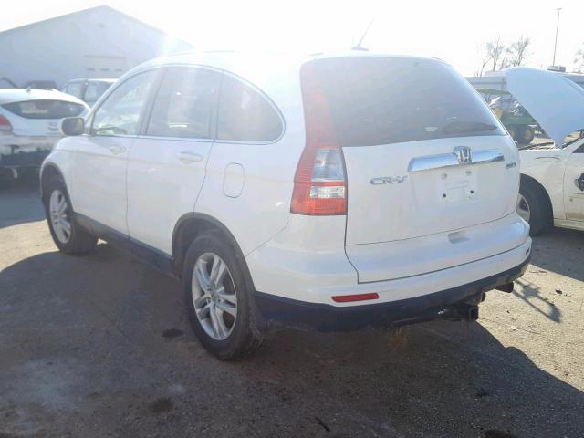 JHLRE4H77AC014448 - 2010 HONDA CR-V EXL WHITE photo 3