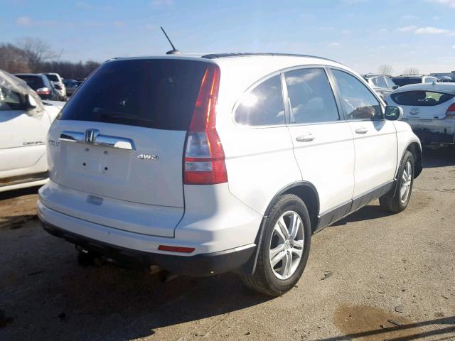 JHLRE4H77AC014448 - 2010 HONDA CR-V EXL WHITE photo 4