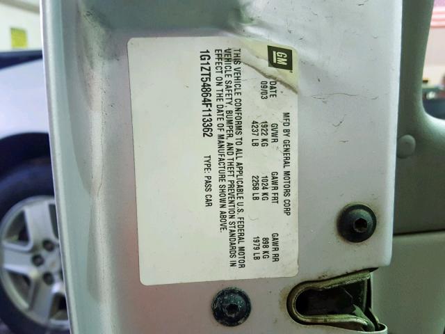 1G1ZT54864F113362 - 2004 CHEVROLET MALIBU LS 银色 照片 10