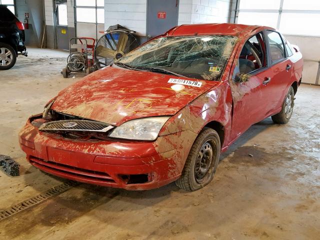 1FAFP34N57W271176 - 2007 FORD FOCUS ZX4 RED photo 2